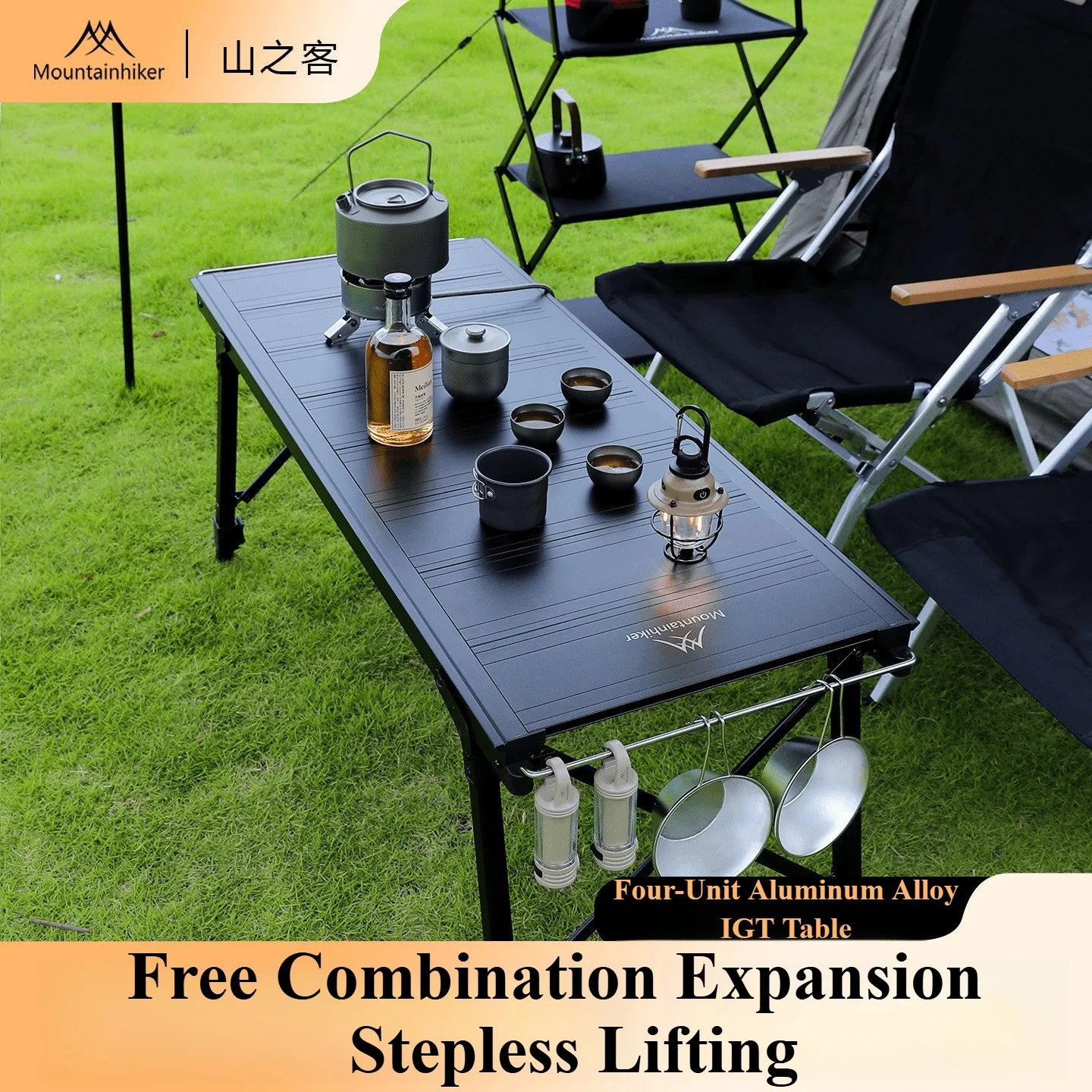 Camping Cooking Table - Mountainhiker Berkemah Lipat Angkat Dapat Dilepas