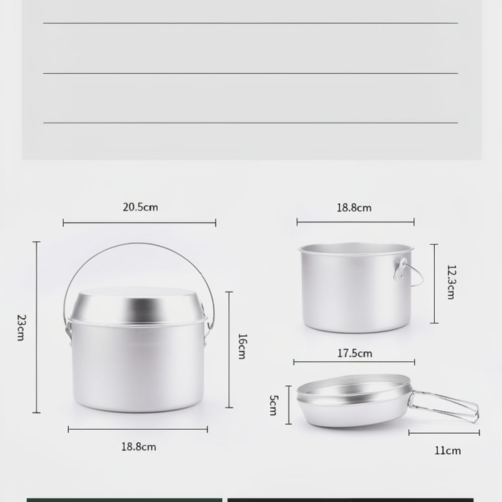 Camping Cooking Dining Set - Peralatan Masak Aluminium untuk Piknik di