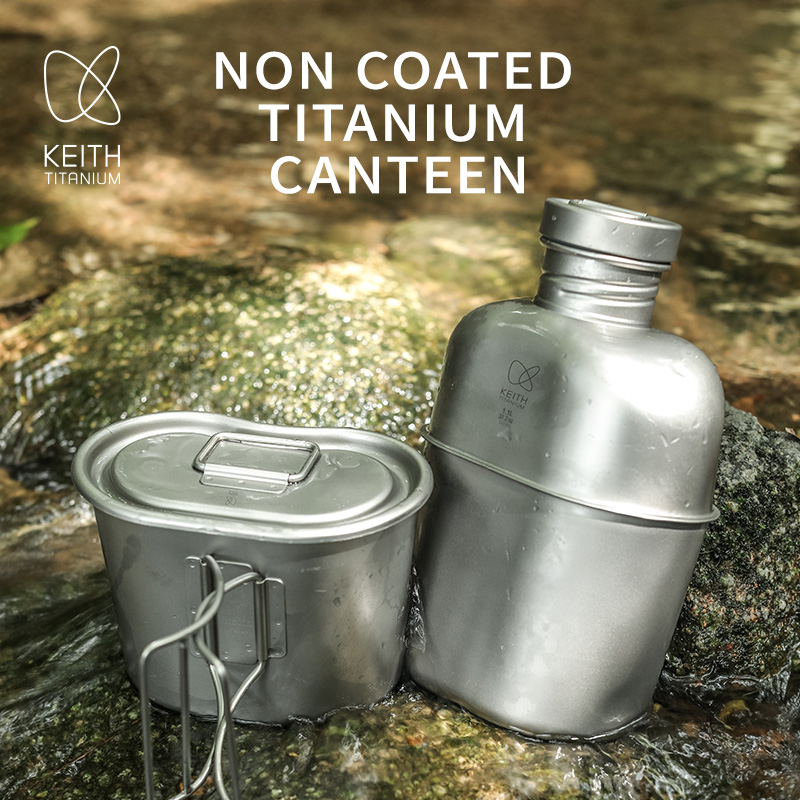 Camping Hiking Cooking - KEITH Perlengkapan Kantin Titanium Murni, Set