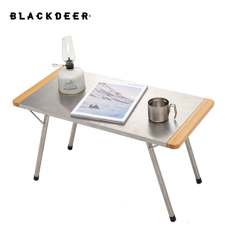 Camping Cooking Table - Meja Lipat Bambu Baja Tahan Karat