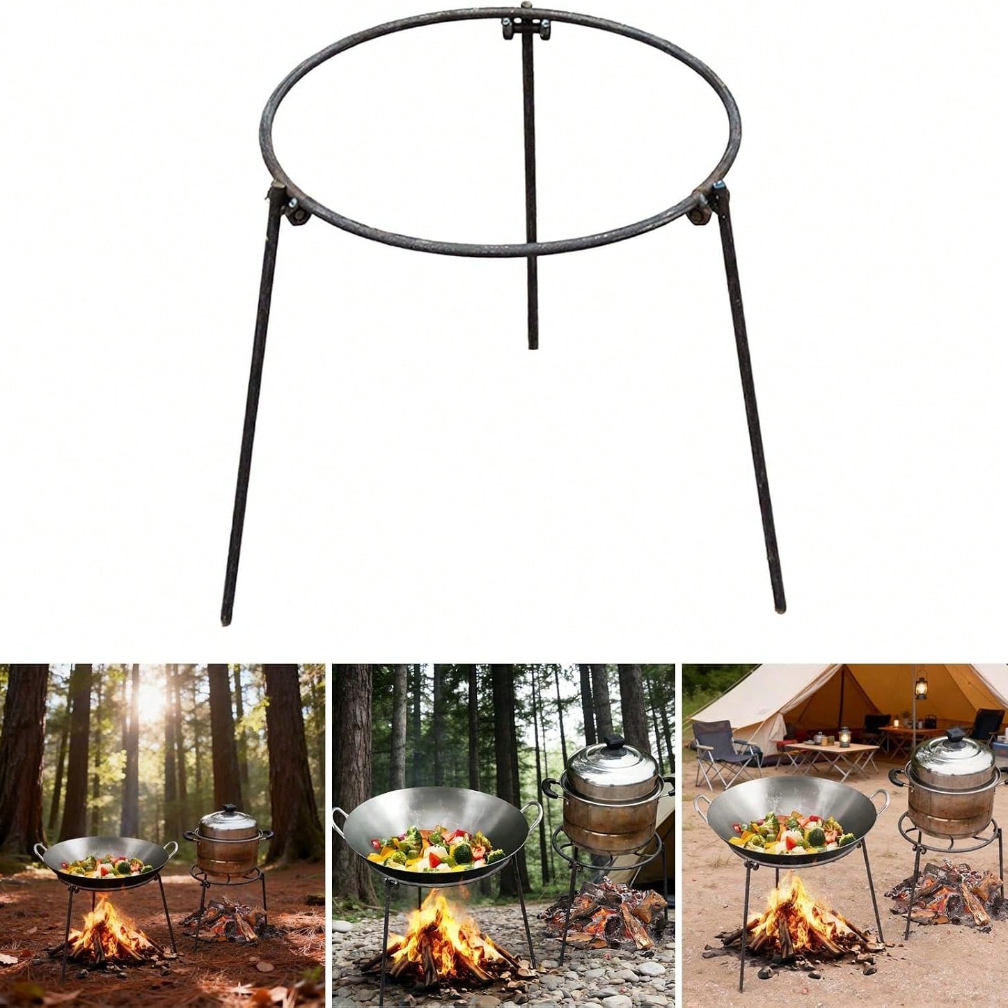 Camping Hiking Cooking - Tripod Camping Luar Ruangan Portabel Dengan