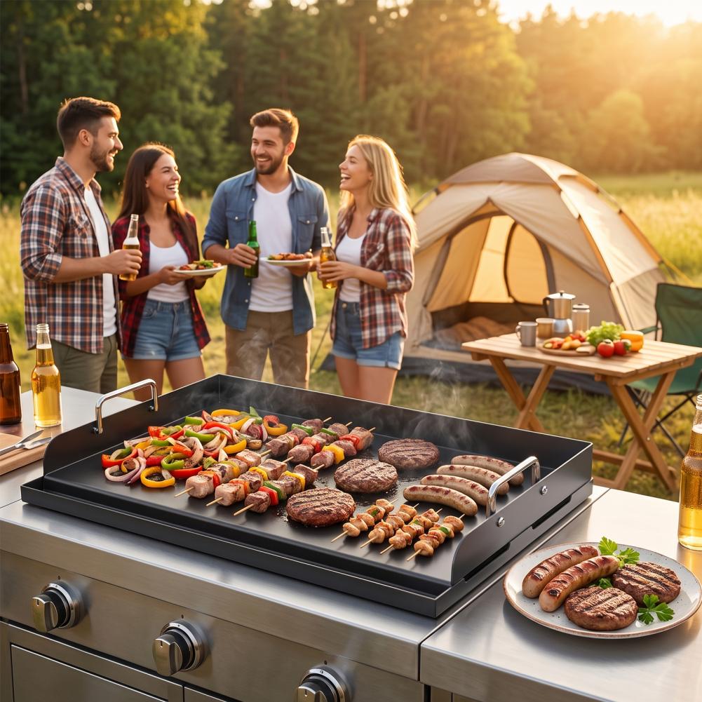 Wajan Panggang Besi Cor Tebal, - Camping Cooking Flat Top ulasan dan harga