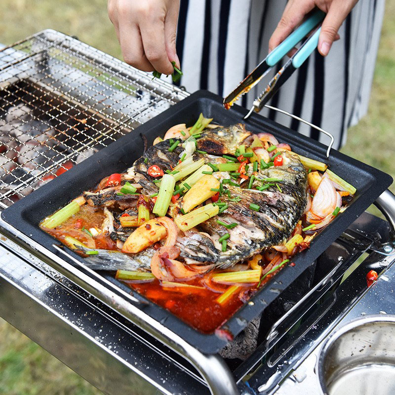 Panci Panggangan Persegi Tebal - Camping Hiking Cooking ulasan dan harga